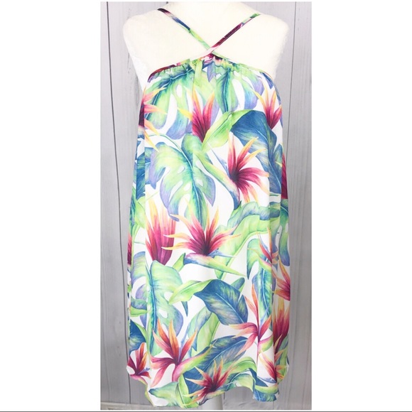 SMYM Lexington Dress Halter style Tropical Print - Picture 3 of 6